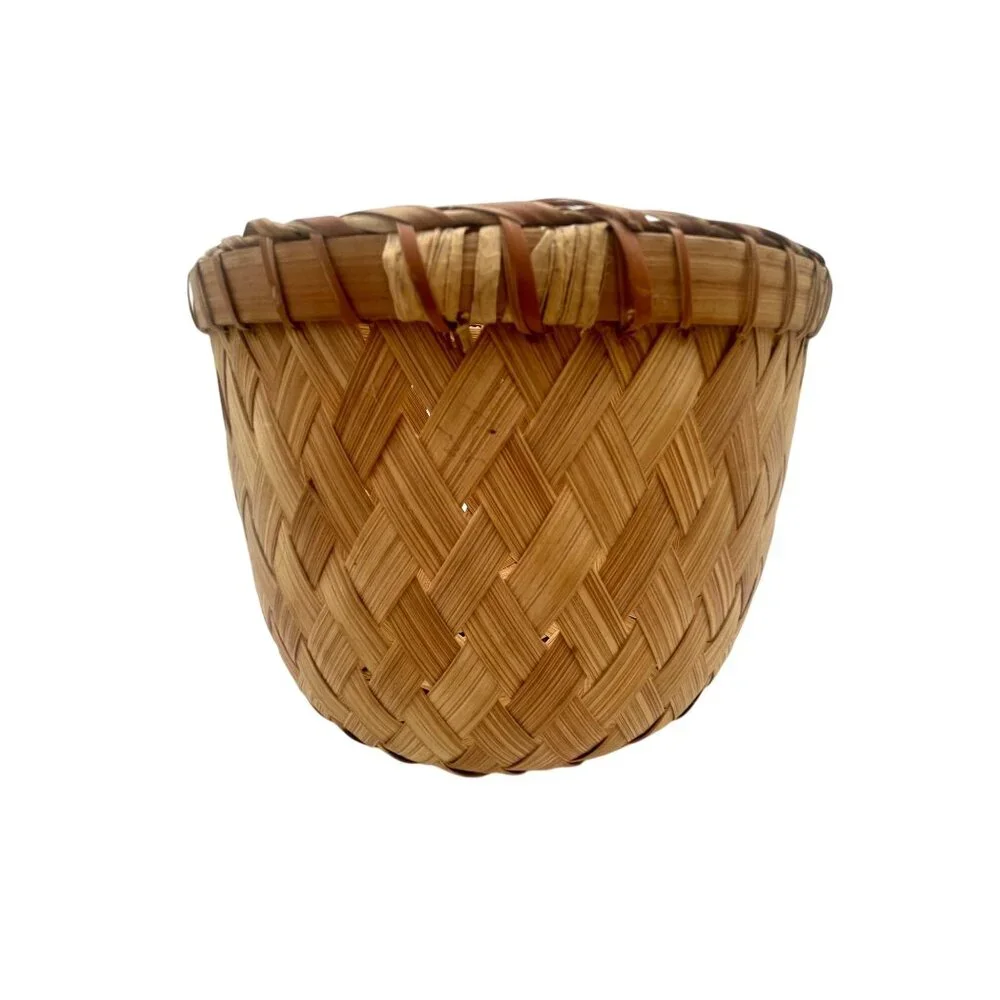 Handwoven Natural Bamboo Basket 7